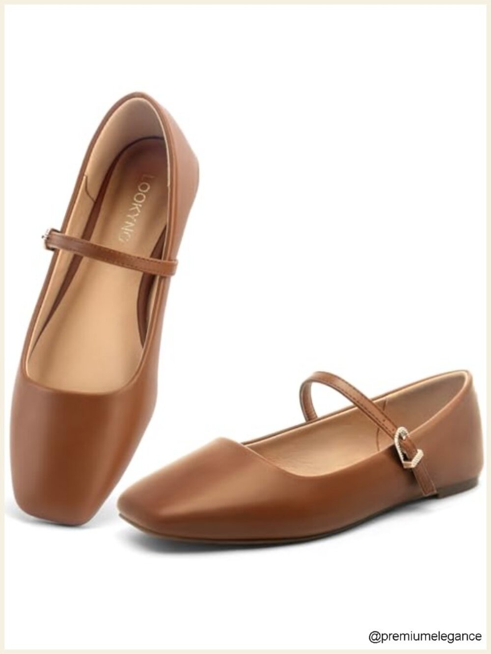 Women's Ballet Mary Jane Flats Adjustable Strap Square Closed Toe Faux Leather - Picture 1 of 6